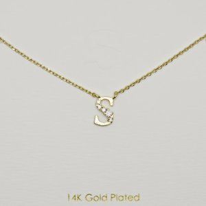 14 K Gold Plated S Initial Necklace